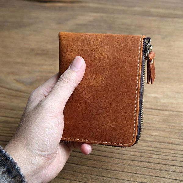 wallets handmade men genuine leather portable simple short wallet women zipper cowhide coin bag bank card purse cash id holder, Red;black
wallets handmade men genuine leather portable simple short wallet women zipper cowhide coin bag bank card purse cash id holder, Red;black