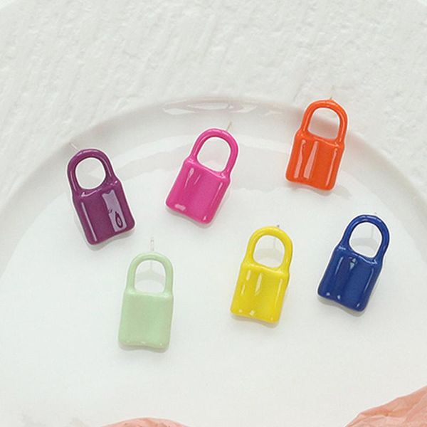 stud 1pc 2021 creative oil dripping macaron rainbow color cute lock shape metal earrings for women girls handmade jewelry, Golden;silver
stud 1pc 2021 creative oil dripping macaron rainbow color cute lock shape metal earrings for women girls handmade jewelry, Golden;silver