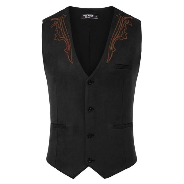 men's vests embroidery decorated vest waistcoat sleeveless v-neck handkerchief hem cocktail party vintage coat slim fashion male, Black;white
men's vests embroidery decorated vest waistcoat sleeveless v-neck handkerchief hem cocktail party vintage coat slim fashion male, Black;white
