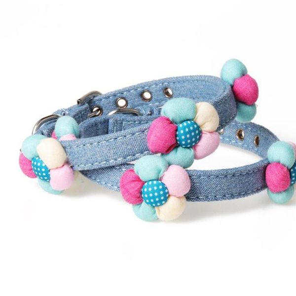 denim pet collar cute flower shape adjustable strap durable pu necklace small dog cat supplies collars & leads
denim pet collar cute flower shape adjustable strap durable pu necklace small dog cat supplies collars & leads