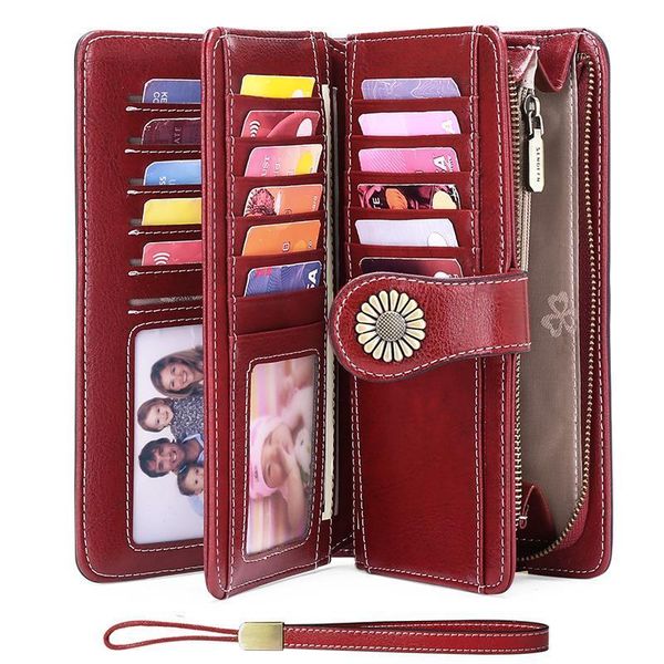genuine leather women wallets long multifunction cow retro classic brand zipper purses large capacity, Red;black
genuine leather women wallets long multifunction cow retro classic brand zipper purses large capacity, Red;black