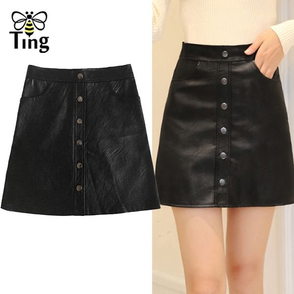 pu leather women mini skirt autumn spring high waist button decorative female party clubwear plus size 210513, Black
pu leather women mini skirt autumn spring high waist button decorative female party clubwear plus size 210513, Black