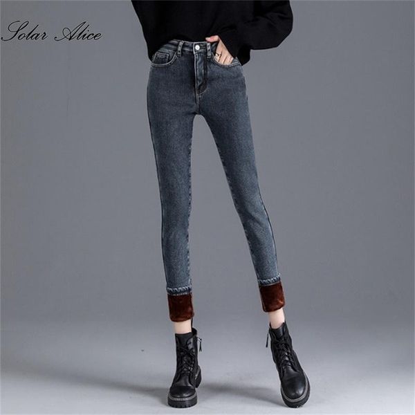 women's autumn and winter style plus velvet padded feet jeans high waist slim pencil casual pants, Blue
women's autumn and winter style plus velvet padded feet jeans high waist slim pencil casual pants, Blue