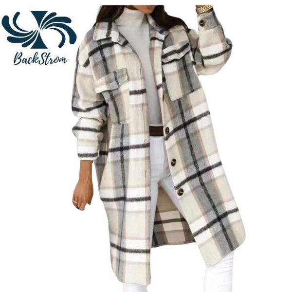 women's wool & blends backstrom women european american fall/winter lapel woolen coats long button casual plaid jackets khaki single-br, Black
women's wool & blends backstrom women european american fall/winter lapel woolen coats long button casual plaid jackets khaki single-br, Black