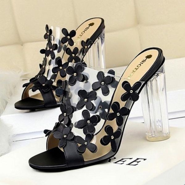 summer flower fairy transparent crystal with chunky heels and the word sweet sandals, Black
summer flower fairy transparent crystal with chunky heels and the word sweet sandals, Black