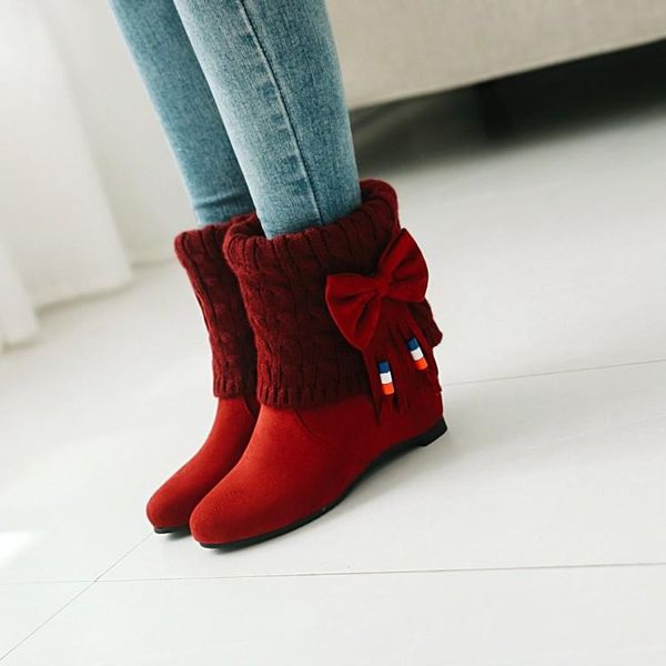 boots plus size 10 11-13 women shoes ankle for ladies knit bow with beaded tassel adds height inside, Black
boots plus size 10 11-13 women shoes ankle for ladies knit bow with beaded tassel adds height inside, Black