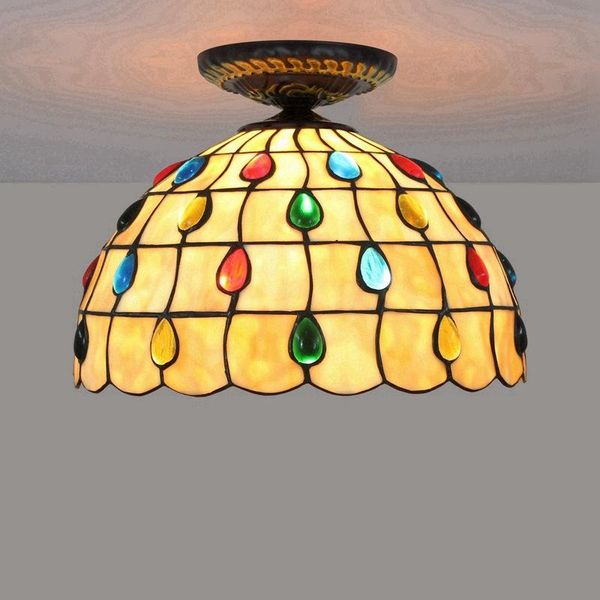 ceiling lights 30cm european-style colored beads tiffany glass restaurant bedroom corridor bathroom warm color lamp
ceiling lights 30cm european-style colored beads tiffany glass restaurant bedroom corridor bathroom warm color lamp