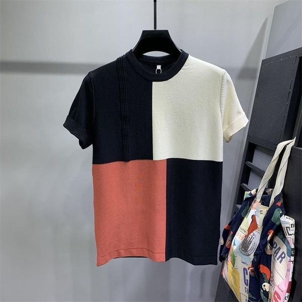 men's t-shirts summer fashion leisure slim fit ice silk knitted sweater male contrast color short sleeve tees men o-neck pullovers b213, White;black
men's t-shirts summer fashion leisure slim fit ice silk knitted sweater male contrast color short sleeve tees men o-neck pullovers b213, White;black