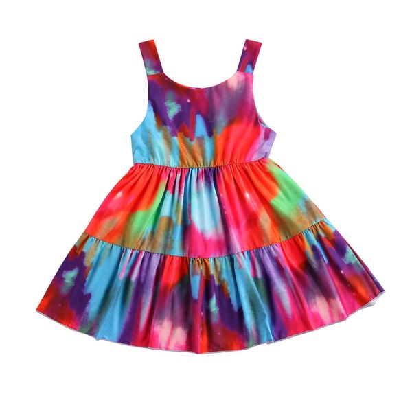 1-5y summer children kid baby girl tie dye dress sleeveless ruffles dresses for child girls clothing 210515, Red;yellow
1-5y summer children kid baby girl tie dye dress sleeveless ruffles dresses for child girls clothing 210515, Red;yellow