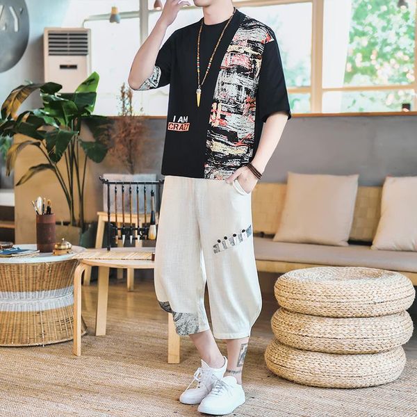 men's tracksuits summer tracksuit men linen suit vintage casual sets mens clothes streetwear t shirt cropped pants brand clothing 5xl, Gray
men's tracksuits summer tracksuit men linen suit vintage casual sets mens clothes streetwear t shirt cropped pants brand clothing 5xl, Gray