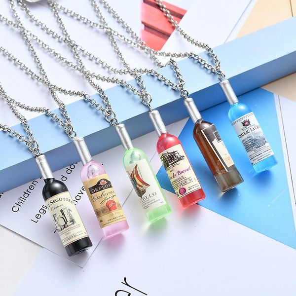 creative wine bottle pendant necklace summer personality colorful drink necklaces, Silver
creative wine bottle pendant necklace summer personality colorful drink necklaces, Silver