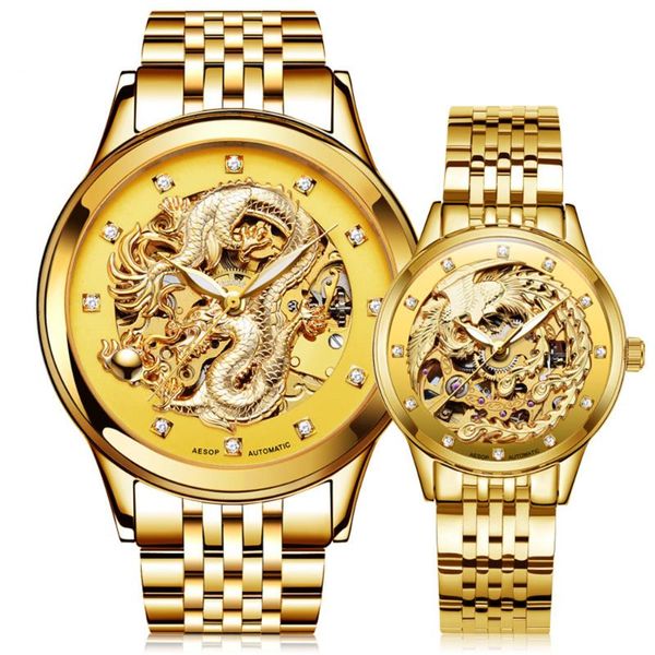 wristwatches aesop gold skeleton wrist watch automatic mechanical wristwatch for lovers clock woman man relogio masculino, Slivery;brown
wristwatches aesop gold skeleton wrist watch automatic mechanical wristwatch for lovers clock woman man relogio masculino, Slivery;brown