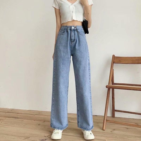 women's jeans 2021 -selling youth loose high waist slim straight thin summer wide-leg women, Blue
women's jeans 2021 -selling youth loose high waist slim straight thin summer wide-leg women, Blue