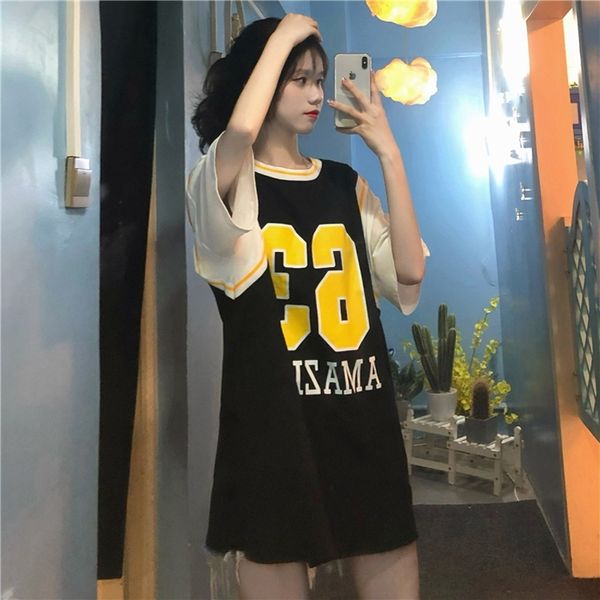 basketball t-shirt summer korean 2021 new loose medium long letter printed bf style short sleeve women's wear, Gray
basketball t-shirt summer korean 2021 new loose medium long letter printed bf style short sleeve women's wear, Gray