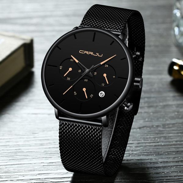 wristwatches crrju business black quartz watch men fashion casual date chronograph steel wrist watches elegant daily dress clocks dropship, Slivery;brown
wristwatches crrju business black quartz watch men fashion casual date chronograph steel wrist watches elegant daily dress clocks dropship, Slivery;brown