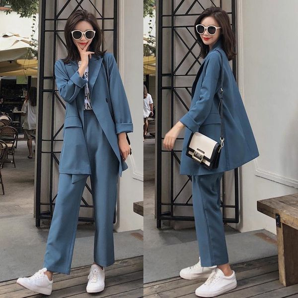women's suits & blazers suit 2021 casual fashion temperament slim drape small jacket straight trousers two-piece, White;black
women's suits & blazers suit 2021 casual fashion temperament slim drape small jacket straight trousers two-piece, White;black