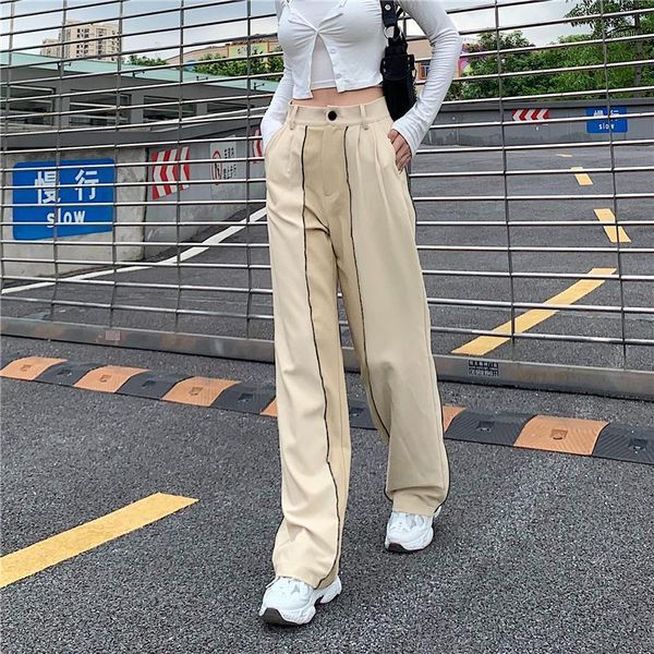 women's pants & capris 2021 fashion wide leg women high waist casual loose long elegant straight trousers female autumn winter, Black;white
women's pants & capris 2021 fashion wide leg women high waist casual loose long elegant straight trousers female autumn winter, Black;white