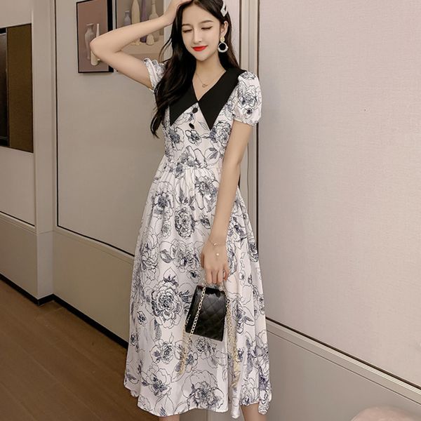 fashion streetwear korean summer dress long puff floral sleeve print femme lapel robe vintage lady the line dressed, Black;gray
fashion streetwear korean summer dress long puff floral sleeve print femme lapel robe vintage lady the line dressed, Black;gray