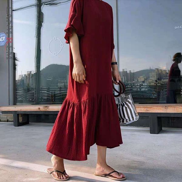 summer dresses round collar solid color short sleeve dress korea loose mid-length all-match big size vestidos 210507, Black;gray
summer dresses round collar solid color short sleeve dress korea loose mid-length all-match big size vestidos 210507, Black;gray