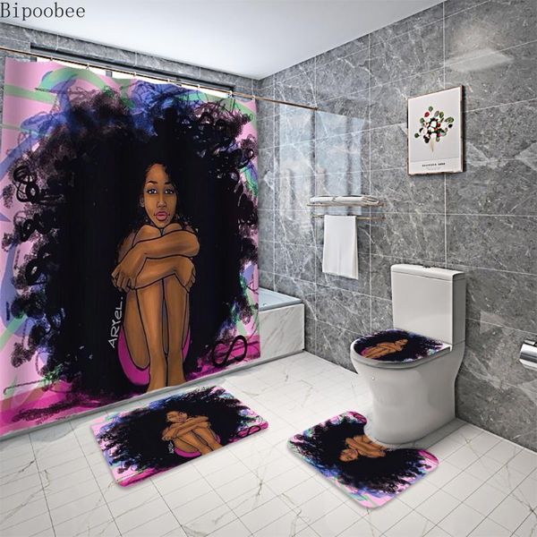 afro black girl bathroom curtains african american shower curtain bath mats rugs toilet lid cover anti-slip carpet home decor
afro black girl bathroom curtains african american shower curtain bath mats rugs toilet lid cover anti-slip carpet home decor