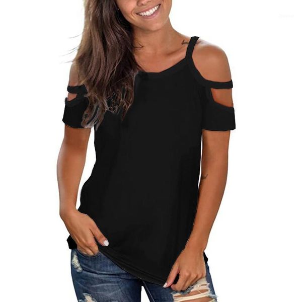 women's t-shirt europe and the united states casual wind shoulders hollow solid color large size loose round neck short-sleeved top, White
women's t-shirt europe and the united states casual wind shoulders hollow solid color large size loose round neck short-sleeved top, White