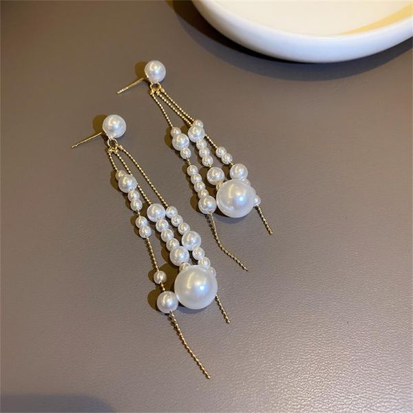 stud elegant long tassel drop earrings for lady romantic shiny pearl party jewelry accessories gift, Golden;silver
stud elegant long tassel drop earrings for lady romantic shiny pearl party jewelry accessories gift, Golden;silver