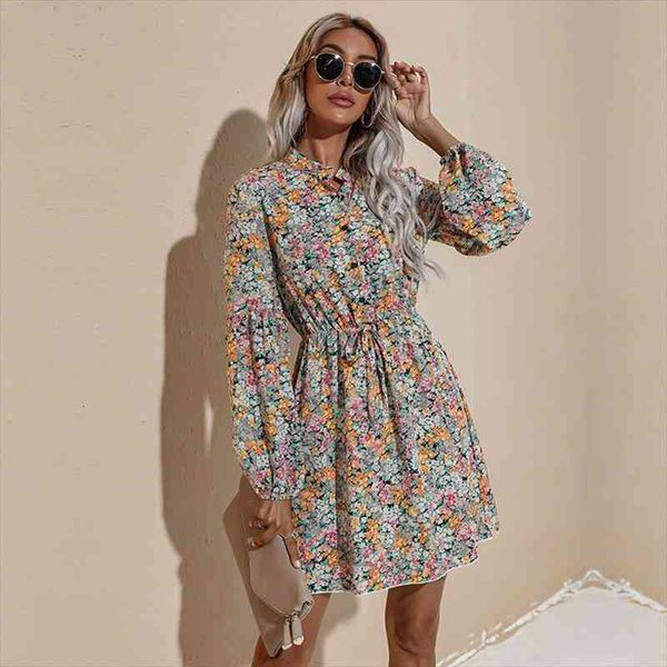 long sleeve a line floral women dress mini v-neck casual high waist autumn party dresses chiffon elegant bohemian skirt, Black;gray
long sleeve a line floral women dress mini v-neck casual high waist autumn party dresses chiffon elegant bohemian skirt, Black;gray