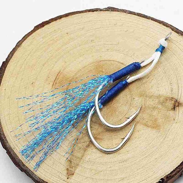 sets of a pack lure double hooks blood tank anti-corrosion barbed sturgeon feather hook sea fishing blue style
sets of a pack lure double hooks blood tank anti-corrosion barbed sturgeon feather hook sea fishing blue style