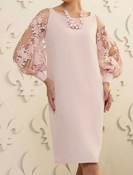 sheath / column mother of the bride dress elegant jewel neck knee length lace satin long sleeve with appliques 2021 c046, Black;red
sheath / column mother of the bride dress elegant jewel neck knee length lace satin long sleeve with appliques 2021 c046, Black;red