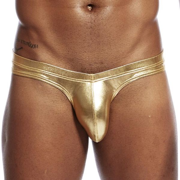 Underpants Pinky senson Men briefs Underwear U Convex Pouch Sexy Slips Cueca Masculina Male Panties Gay Synthetic Leather b QMP7, Black;white