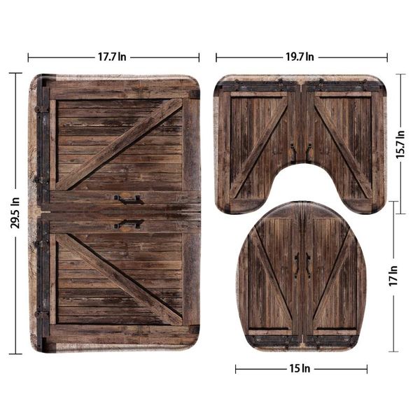 bath mats vintage old wooden door mat 3-piece set anti-slip shower bathroom rugs carpet toilet lid cover products 
bath mats vintage old wooden door mat 3-piece set anti-slip shower bathroom rugs carpet toilet lid cover products