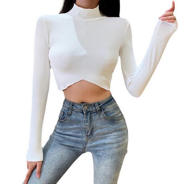 knitted t-shirts womens white high neck long sleeve short crop solid color turtleneck slim fit irregular hem tee shirt women's blo
knitted t-shirts womens white high neck long sleeve short crop solid color turtleneck slim fit irregular hem tee shirt women's blo