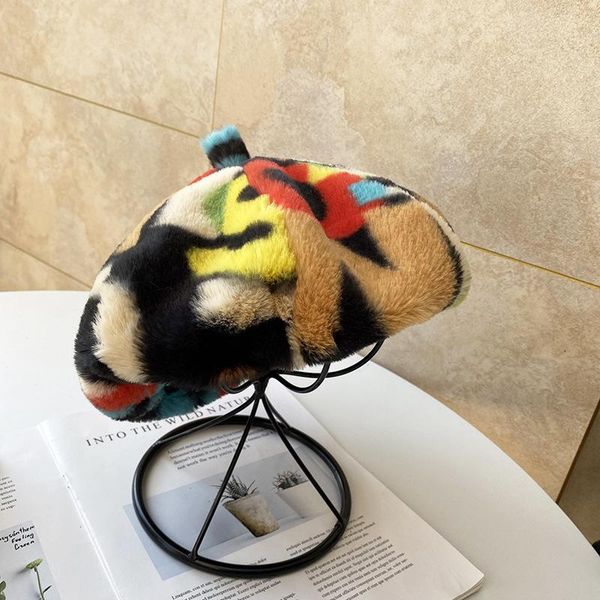 berets hat autumn and winter thickened warm beret female plush color letter net red fashion octagonal tide, Blue;gray
berets hat autumn and winter thickened warm beret female plush color letter net red fashion octagonal tide, Blue;gray