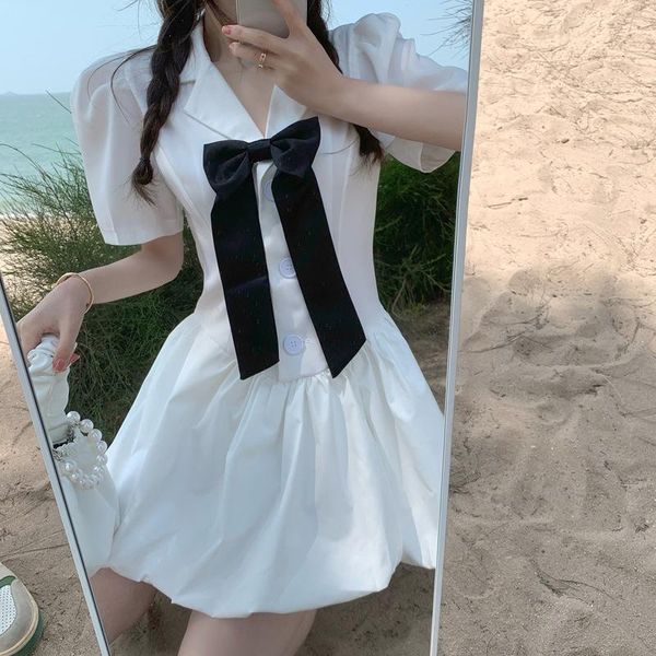 xiaowang 2021 spring and summer korean design feeling bowknot age reduction waist slim dress women's skirt two piece, White
xiaowang 2021 spring and summer korean design feeling bowknot age reduction waist slim dress women's skirt two piece, White