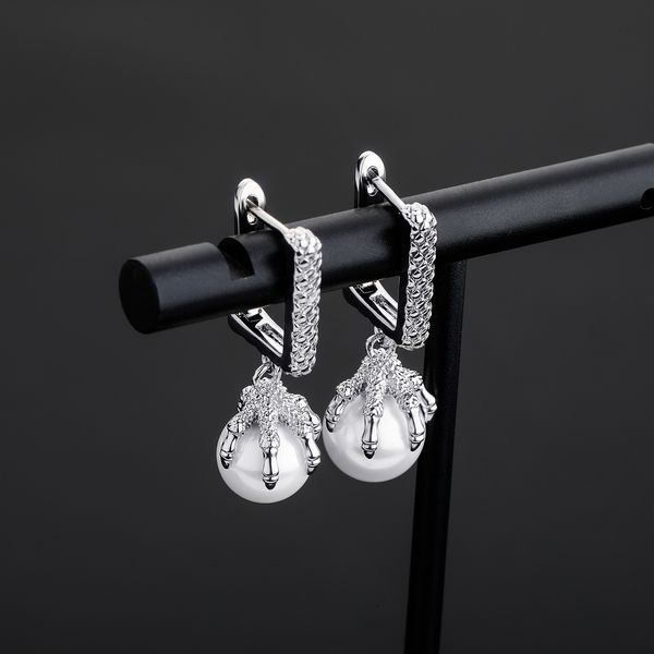 dragon claw pearl earrings mens womens gold dangle earrings fashion hip hop jewelry, Silver
dragon claw pearl earrings mens womens gold dangle earrings fashion hip hop jewelry, Silver