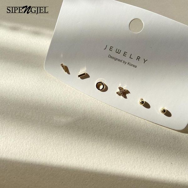 stud sipengjel silver color zircon earrings set for women simple geometric cute korean piercing jewelry, Golden;silver
stud sipengjel silver color zircon earrings set for women simple geometric cute korean piercing jewelry, Golden;silver