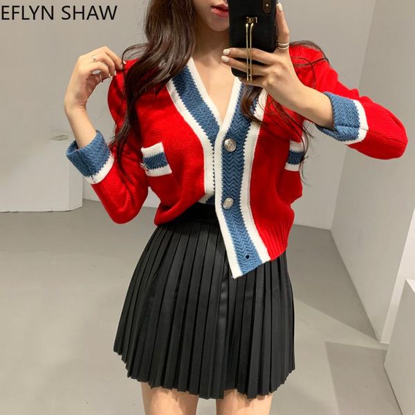 women's knits & tees korean chic knitted cardigan women vintage v-neck colorblock sweater elegant high waist short slim red sweet knitw, White
women's knits & tees korean chic knitted cardigan women vintage v-neck colorblock sweater elegant high waist short slim red sweet knitw, White