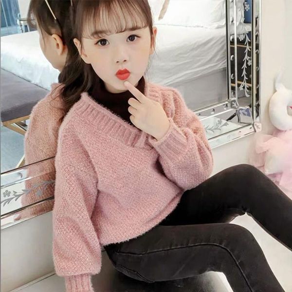 pullover girls sweater wool coat outwear 2022 simple thicken warm winter autumn knitting plus size school children's clothing, Blue
pullover girls sweater wool coat outwear 2022 simple thicken warm winter autumn knitting plus size school children's clothing, Blue