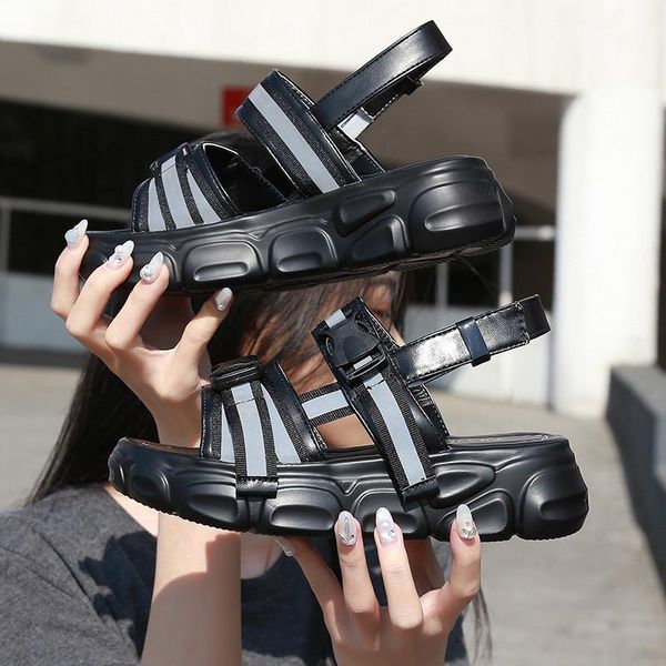 reflective sandals women thick sole platform ladies buckle summer chunky shoes black white
reflective sandals women thick sole platform ladies buckle summer chunky shoes black white