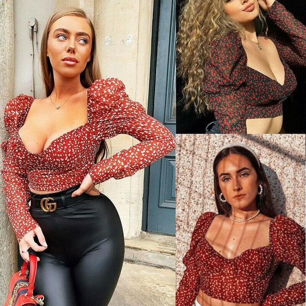 womens polka dot printed long puff sleeve slim fit shirt casual blouse cropped square neck autumn spring women's blouses & shirts, White
womens polka dot printed long puff sleeve slim fit shirt casual blouse cropped square neck autumn spring women's blouses & shirts, White