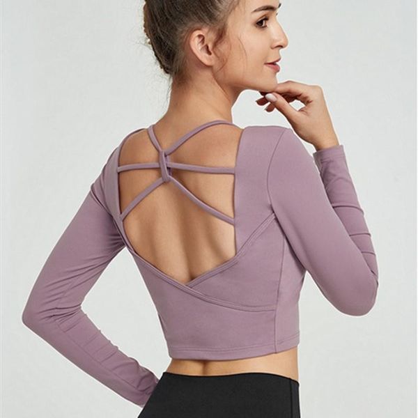 yoga outfits back women hollow out long sleeve crop breathable fitness sports t shirt gym with chest pad, White;red
yoga outfits back women hollow out long sleeve crop breathable fitness sports t shirt gym with chest pad, White;red