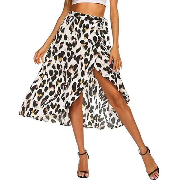 women's leopard printed chiffon skirts 2021 summer fashion boho style high split beach club party retro middle long, Black
women's leopard printed chiffon skirts 2021 summer fashion boho style high split beach club party retro middle long, Black