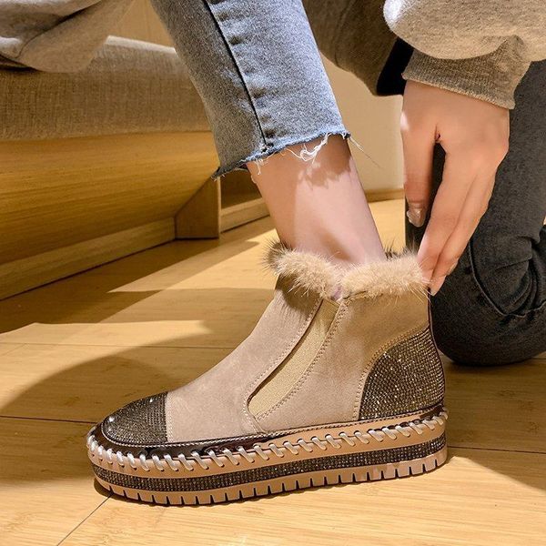 boots large size 43 real fur winter shoes women suede leather ankle thick sole platform short booties chaussure femme ml52, Black
boots large size 43 real fur winter shoes women suede leather ankle thick sole platform short booties chaussure femme ml52, Black