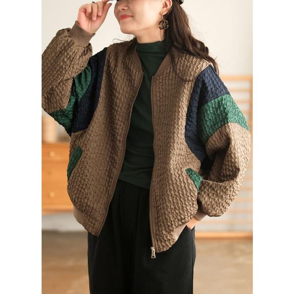 women's jackets clothing vintage wrinkle hit color baseball uniform autumn winter comfortable zipper casual jacket, Black;brown
women's jackets clothing vintage wrinkle hit color baseball uniform autumn winter comfortable zipper casual jacket, Black;brown