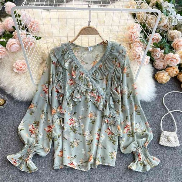 spring french retro floral chiffon blouse female v-neck bubble sleeve blusa loose and thin wild shirt c732 210506, White
spring french retro floral chiffon blouse female v-neck bubble sleeve blusa loose and thin wild shirt c732 210506, White