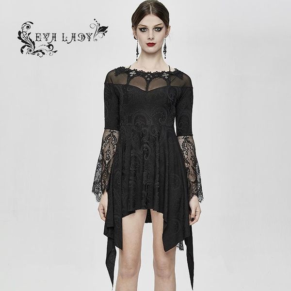casual dresses eva lady women's gothic daily half dress fashion asymmetry hem lace mesh splicing long sleeve short, Black;gray
casual dresses eva lady women's gothic daily half dress fashion asymmetry hem lace mesh splicing long sleeve short, Black;gray