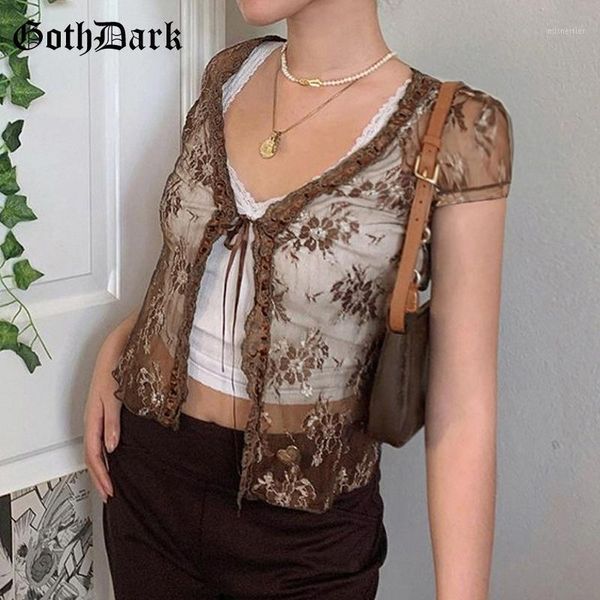 women's t-shirt goth dark lace gothic e-girl aesthetic t-shirts indie style brown cute women crop see through floral embroidery bandag, White
women's t-shirt goth dark lace gothic e-girl aesthetic t-shirts indie style brown cute women crop see through floral embroidery bandag, White