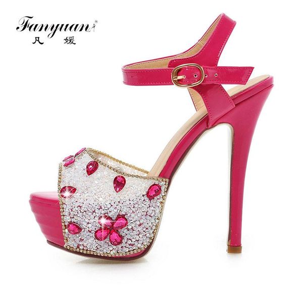 fanyuan wedding shoes summer sandals women thick platform thin high heels party bridal crystal dress, Black
fanyuan wedding shoes summer sandals women thick platform thin high heels party bridal crystal dress, Black
