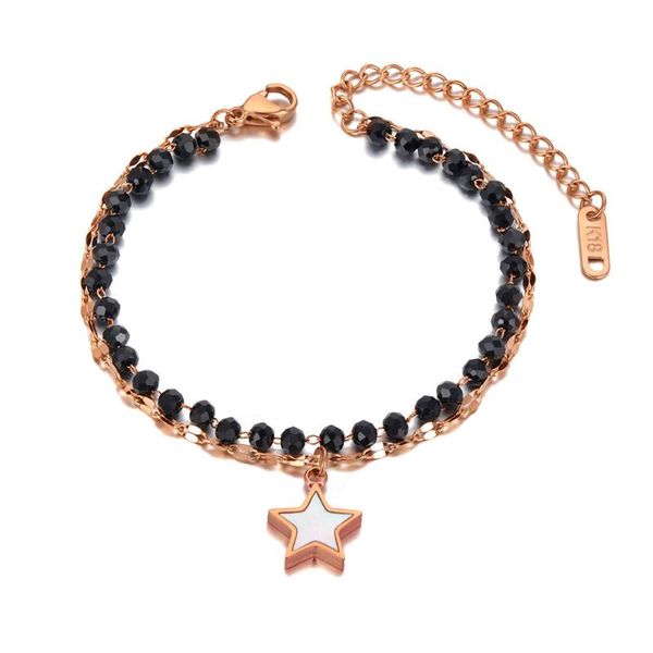 link, chain double layer stainless steel shell star charm bracelets for women bohemia black crystal link jewelry b20218
link, chain double layer stainless steel shell star charm bracelets for women bohemia black crystal link jewelry b20218