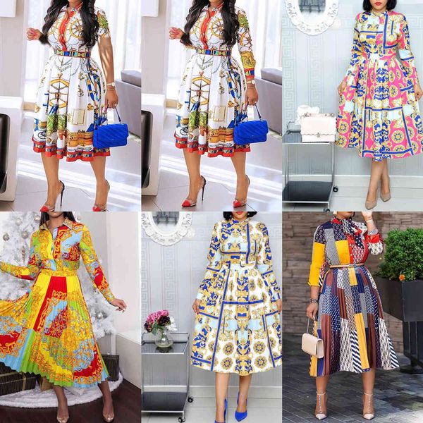summer fall lapel mid-calf high waist dress big plus size geometric printed elegant office ladies tunic pleated midi dress y2k x0629, Black;gray
summer fall lapel mid-calf high waist dress big plus size geometric printed elegant office ladies tunic pleated midi dress y2k x0629, Black;gray